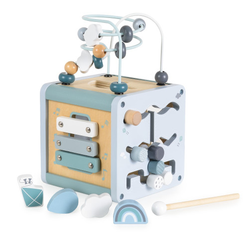 MONI TOYS ΞΥΛΙΝΟΣ ΚΥΒΟΣ ΔΡΑΣΤΗΡΙΟΤΗΤΩΝ W11B316 BLUE 3801005602360