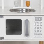 Η φωτογραφία δείχνει Η ξύλινη παιδική κουζίνα Nana της Moni Toys είναι η ιδανική επιλογή για μικρούς σεφ που λατρεύουν τα παιχνίδια ρόλων και τις γαστρονομικές περιπέτειες! Συνδυάζοντας κομψό σχεδιασμό, ρεαλιστικές λεπτομέρειες και ποιοτική κατασκευή, προσφέρει ώρες δημιουργικής και ευφάνταστης διασ