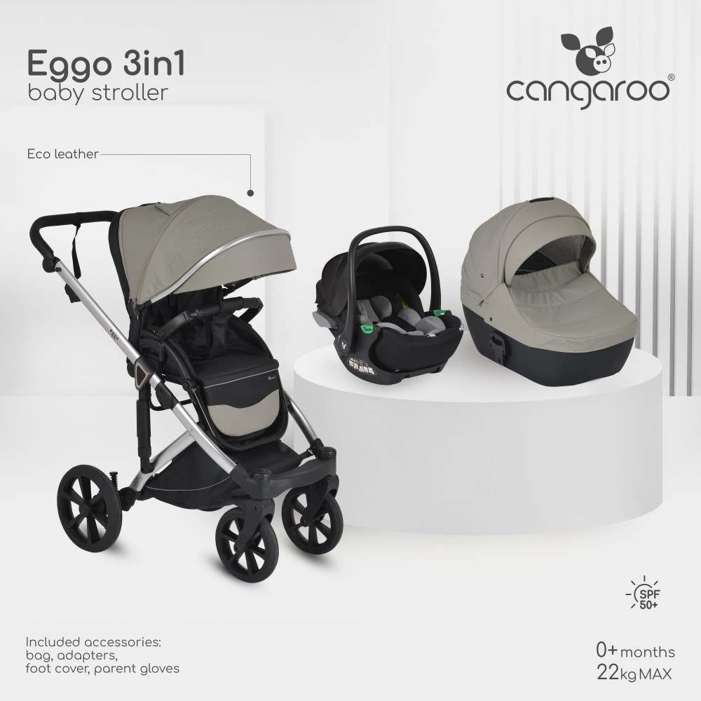 CANGAROO EGGO STROLLER 3 ΣΕ 1 PIGEON GREY 3801005100101
