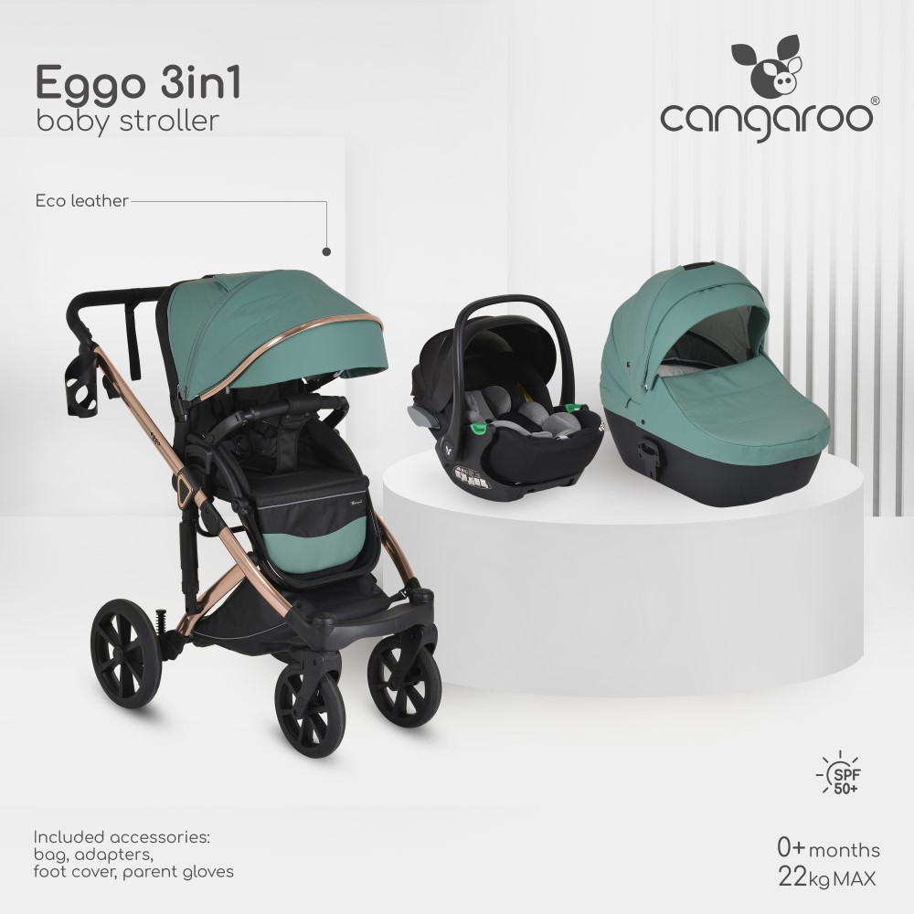 CANGAROO EGGO STROLLER 3 ΣΕ 1 EMERALD BLUE 3801005100118