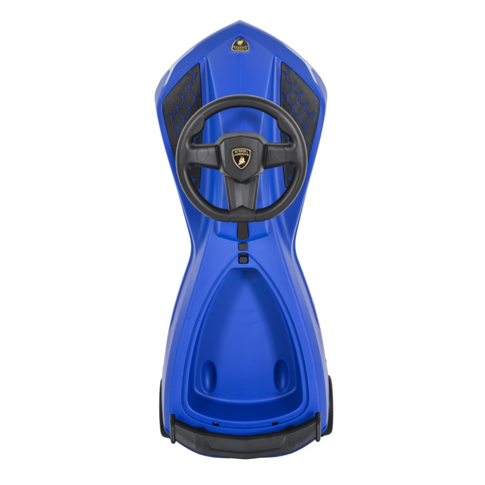 Η φωτογραφία δείχνει Το παιδικό αυτοκίνητο Lamborghini είναι σχεδιασμένο για νέους λάτρεις του αυτοκινήτου.