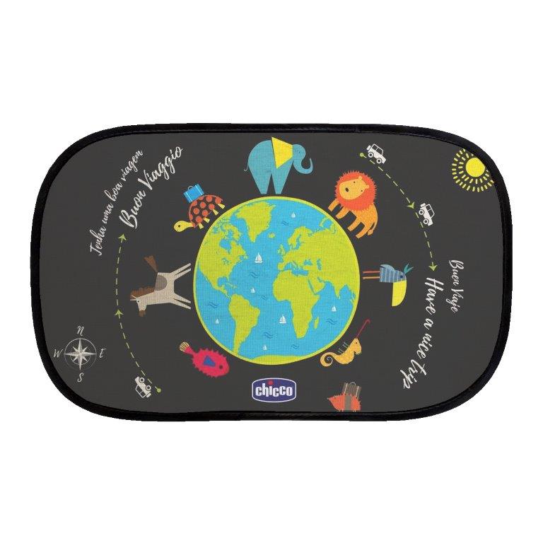 Η φωτογραφία δείχνει 0m+Ηλιοπροστασία για προστασία του παιδιού από τον ήλιο κατά τη διάρκεια των ταξιδιών αλλά και μικρών μετακινήσεων με το αυτοκίνητο.