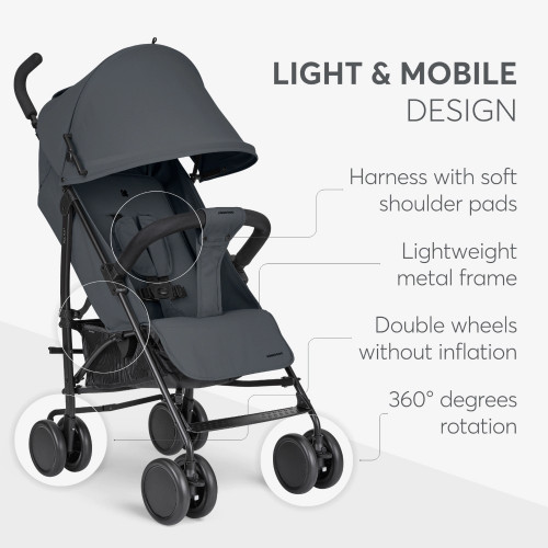 KIKKA BOO ΚΑΡΟΤΣΙ ΒΟΛΤΑΣ ΜΠΑΣΤΟΥΝΙ BEETLE 2 DARK GREY 31001030241
