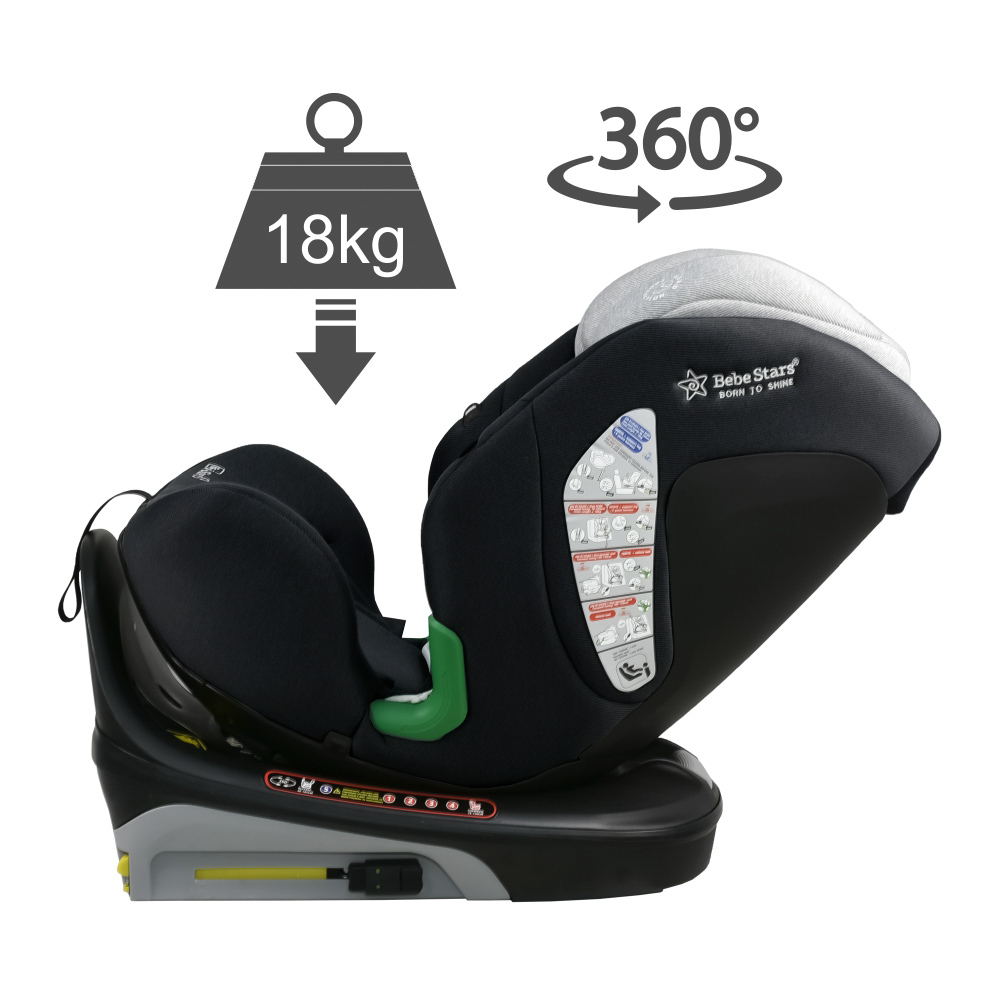 BEBE STARS ΚΑΘΙΣΜΑ ΑΥΤΟΚΙΝΗΤΟΥ NOBILE I-SIZE 360° 40-150cm BLACK 924-187