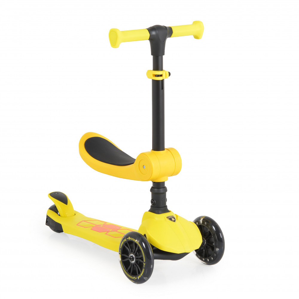 Η φωτογραφία δείχνει Παιδικό πατίνι με κάθισμα 2 σε 1 Lamborghini.