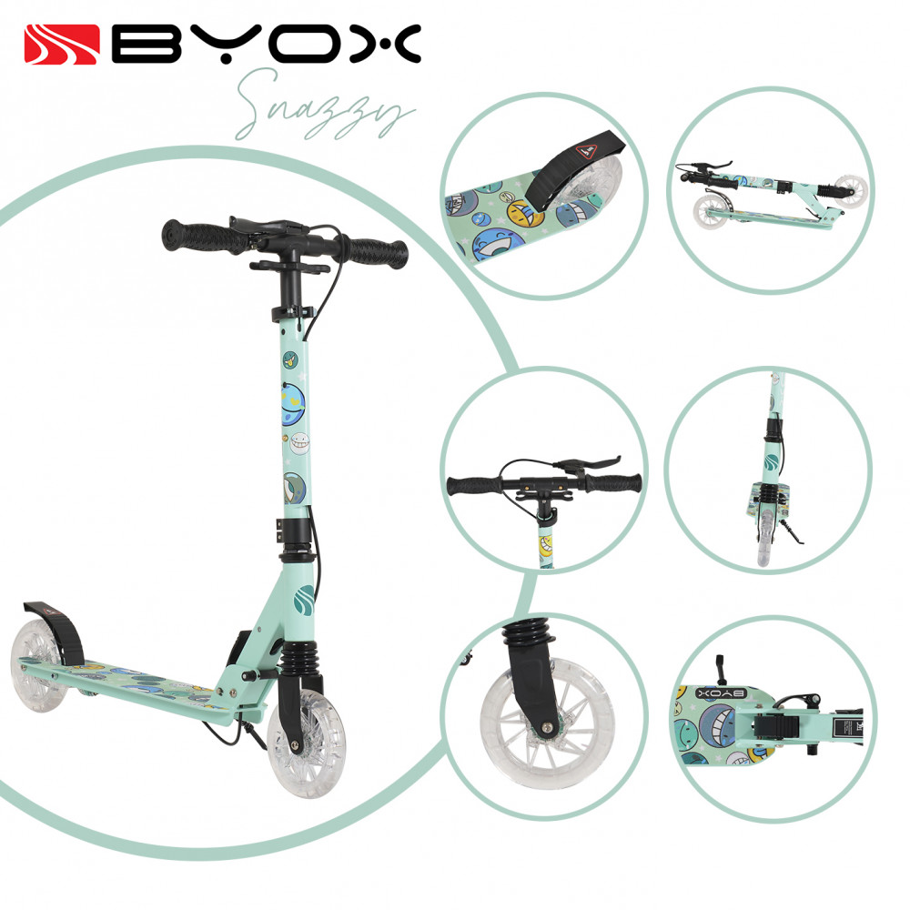 Αναδιπλούμενο Πατίνι Scooter BYOX SnazzyΑναδιπλούμενο σκούτερ από πλήρες αλουμίνιο.