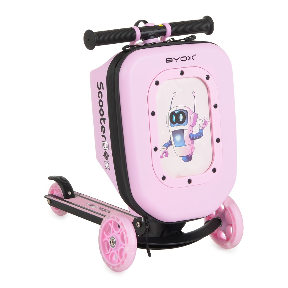 BYOX ΠΑΤΙΝΙ 2 ΣΕ 1 SCOOTERBOX ΜΕ ΒΑΛΙΤΣΑΚΙ ΑΕΡΟΠΛΑΝΟΥ ΡΟΖ 3801005300594