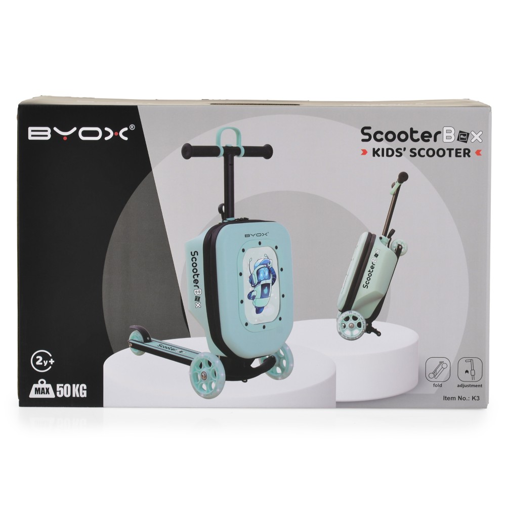 BYOX ΠΑΤΙΝΙ 2 ΣΕ 1 SCOOTERBOX ΜΕ ΒΑΛΙΤΣΑΚΙ ΑΕΡΟΠΛΑΝΟΥ ΜΕΝΤΑ 3801005300600