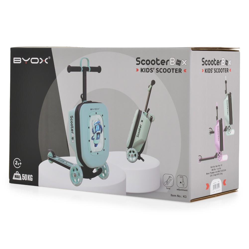 BYOX ΠΑΤΙΝΙ 2 ΣΕ 1 SCOOTERBOX ΜΕ ΒΑΛΙΤΣΑΚΙ ΑΕΡΟΠΛΑΝΟΥ ΜΕΝΤΑ 3801005300600