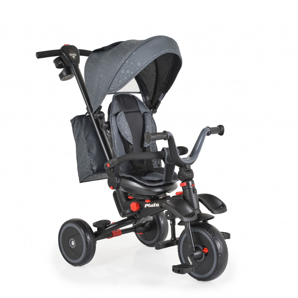 Η φωτογραφία δείχνει BYOX ΠΑΙΔΙΚΟ ΤΡΙΚΥΚΛΟ ΠΟΔΗΛΑΤΟ ΜΕ ΠΕΡΙΣΤΡΕΦΟΜΕΝΟ ΚΑΘΙΣΜΑ PLUTO GREY.