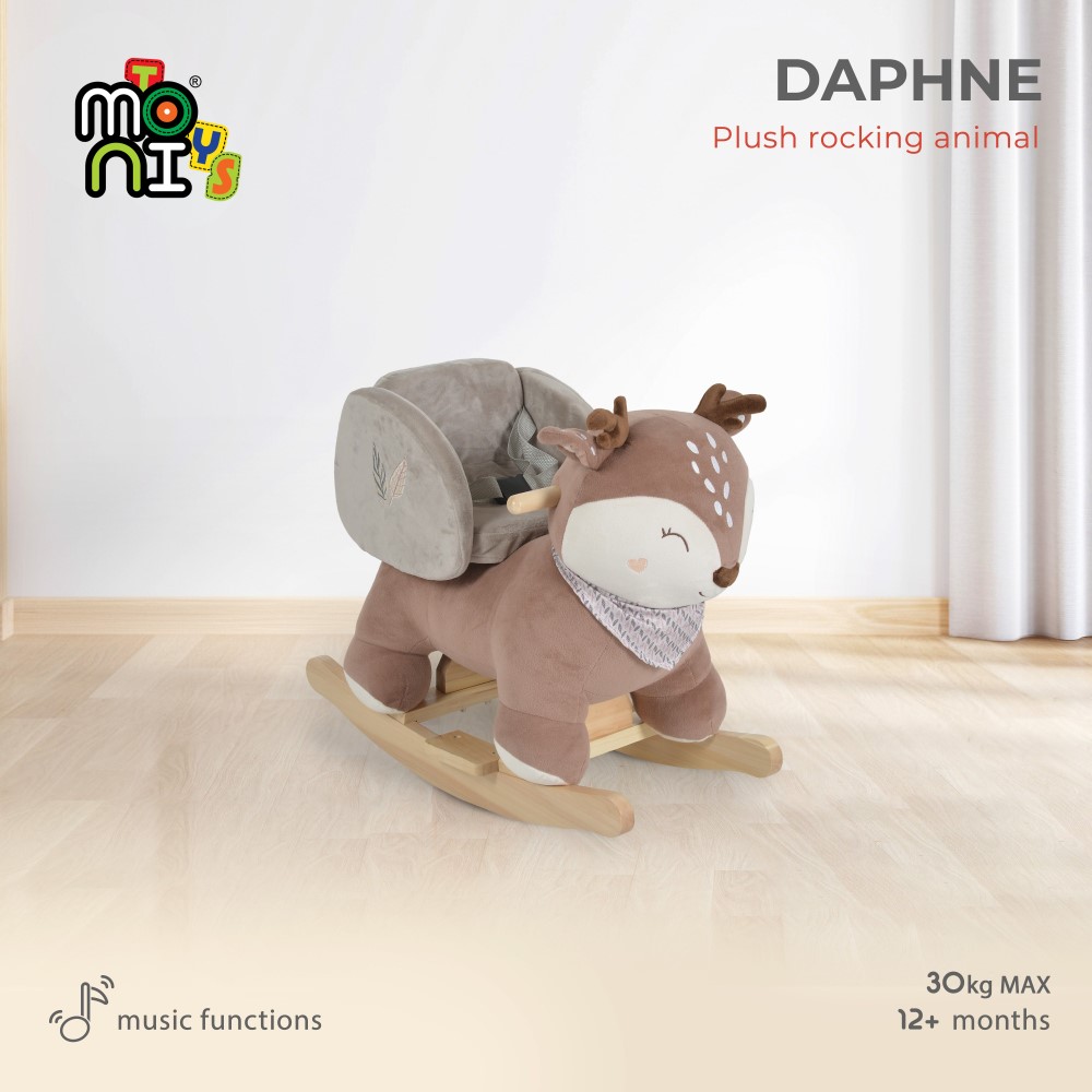 Το λούτρινο παιχνίδι κουνιστό Daphne της Moni Toys είναι η τέλεια προσθήκη σε κάθε παιδικό δωμάτιο – απαλό, άνετο και σχεδιασμένο για να φέρνει ατελείωτα χαμόγελα.