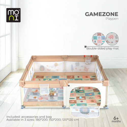 MONI ΠΑΡΚΟ ΜΕ ΣΤΡΩΜΑ ΠΑΙΧΝΙΔΙΟΥ 120/120CM BEIGE 3801005210435