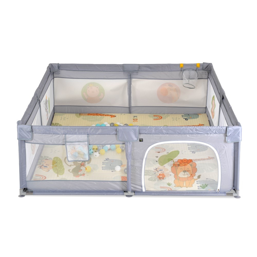 MONI ΠΑΡΚΟ ΜΕ ΣΤΡΩΜΑ ΠΑΙΧΝΙΔΙΟΥ 150/200CM GREY 3801005210367