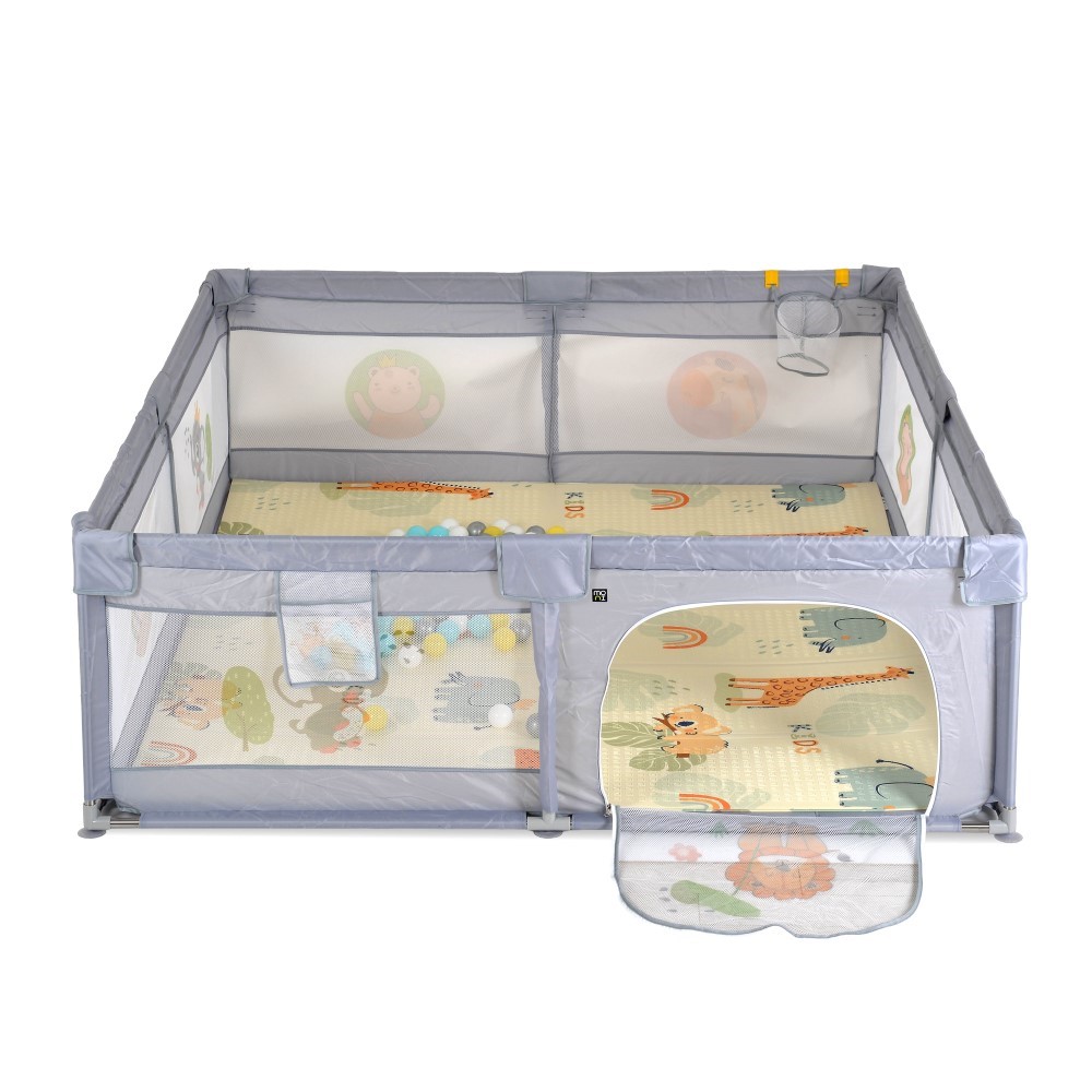 MONI ΠΑΡΚΟ ΜΕ ΣΤΡΩΜΑ ΠΑΙΧΝΙΔΙΟΥ 150/200CM GREY 3801005210367