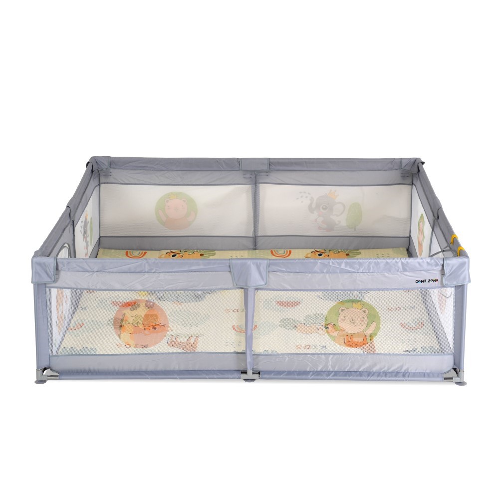 MONI ΠΑΡΚΟ ΜΕ ΣΤΡΩΜΑ ΠΑΙΧΝΙΔΙΟΥ 150/200CM GREY 3801005210367