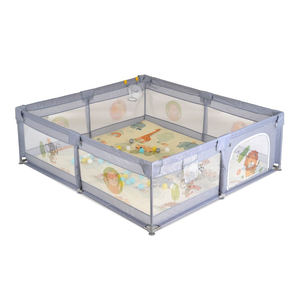 MONI ΠΑΡΚΟ ΜΕ ΣΤΡΩΜΑ ΠΑΙΧΝΙΔΙΟΥ 150/200CM GREY 3801005210367