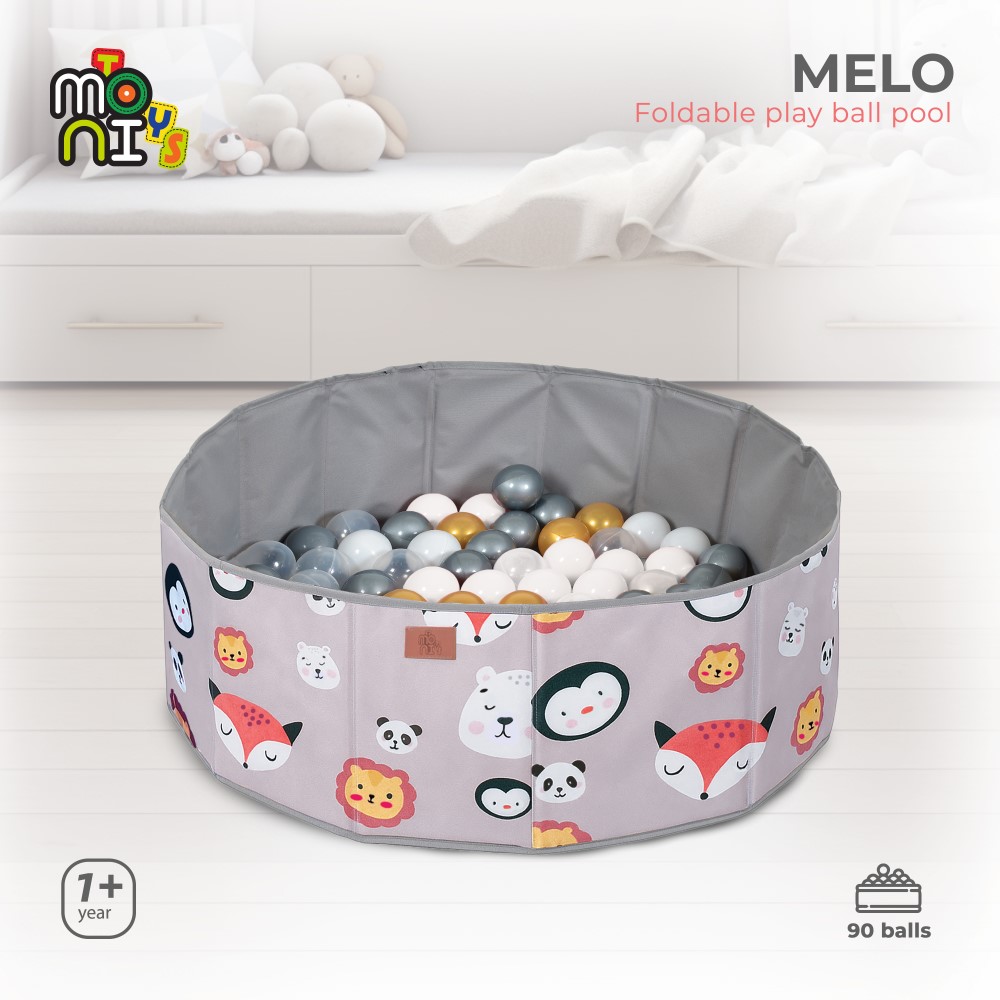 MONI TOYS ΠΤΥΣΣΟΜΕΝΗ ΠΙΣΙΝΑ ΜΕ ΜΠΑΛΕΣ MELO ANIMALS 3801005602261