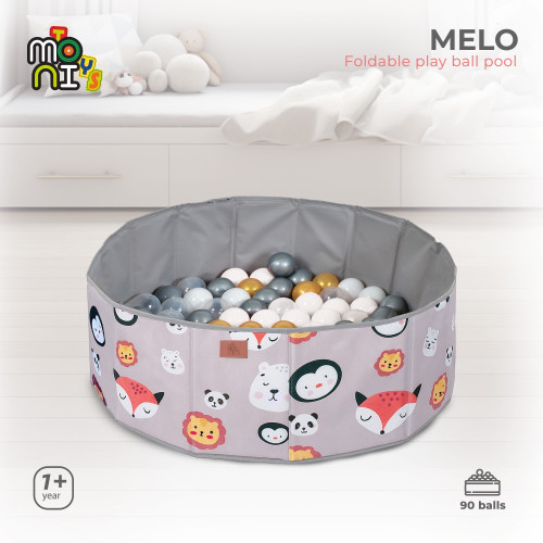 MONI TOYS ΠΤΥΣΣΟΜΕΝΗ ΠΙΣΙΝΑ ΜΕ ΜΠΑΛΕΣ MELO ANIMALS 3801005602261