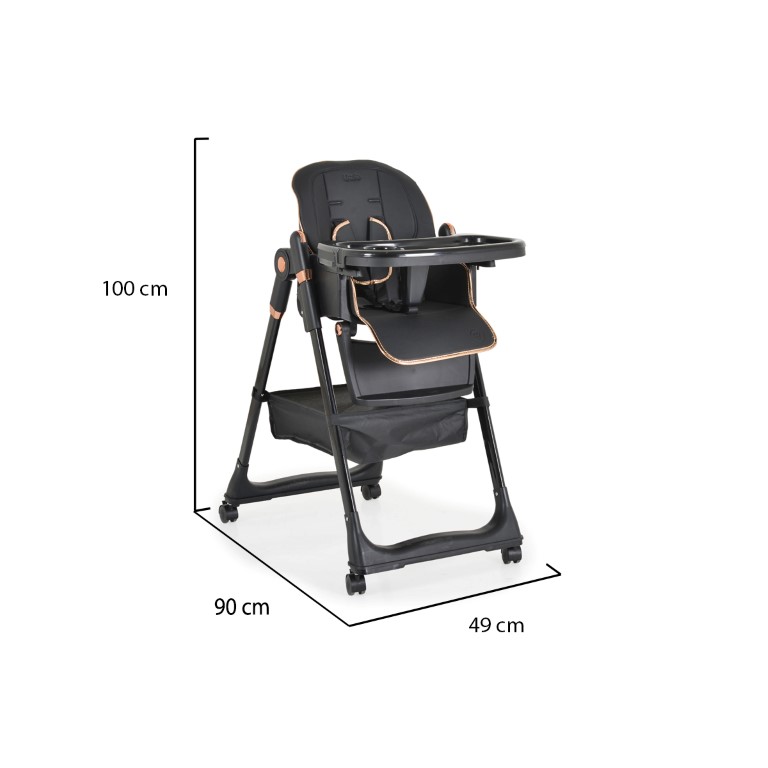 Η φωτογραφία δείχνει Καρεκλάκι Φαγητού Moni LindoΣετ παιδικό καρεκλάκι,σαλιάρα σιλικόνης,κουτάλι και πιρούνι,μαξιλάρι PU,4 ρόδες με πώματα,δίσκος τροφοδοσίας 2 στρώσεων,4 θέσεις του δίσκου τροφοδοσίας,3 θέσεις πλάτης, 5 θέσεις ύψους,3 θέσεις γωνίας στήριγμα ποδιών,μαξιλαράκια ώμων,σύστημα συγκράτηση