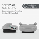 Η φωτογραφία δείχνει i-SIZE (125-150 cm)Κατάλληλο προς τα εμπρός από 125 έως 150 cmΤοποθέτηση ζώνης ασφαλείας αυτοκινήτουΓάντζος μισοφέγγαρου που εμποδίζει το παιδί να πνιγεί όταν χρησιμοποιεί τη ζώνηΜαλακό και άνετο κάθισμαΔοκιμασμένο σύμφωνα με τον Κανονισμό των Ηνωμένων Εθνών Αρ.