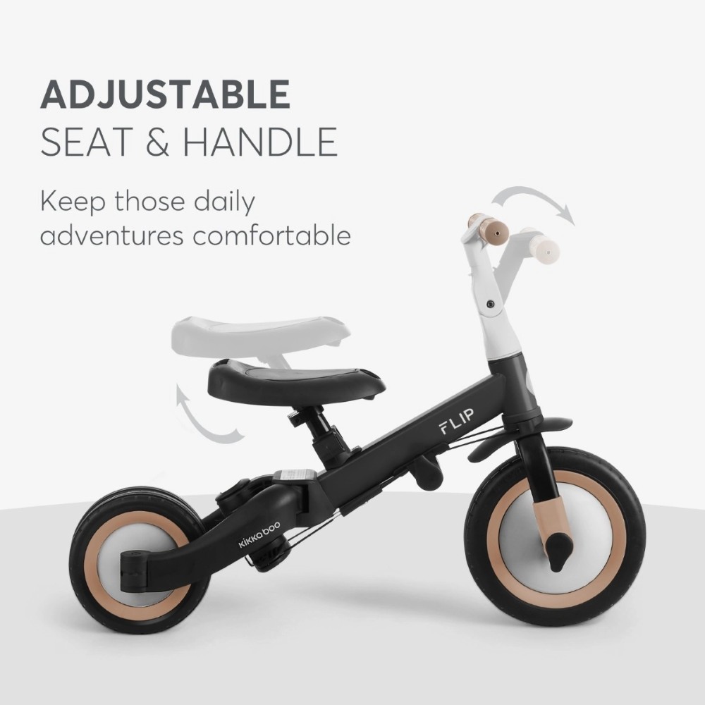 Το Flip είναι ένα πολυλειτουργικό τρίκυκλο που μπορεί να χρησιμοποιηθεί με 4 διαφορετικούς τρόπους - Push Mode, Tricycle, Balance Bike και Bike, προσφέροντας στα παιδιά περισσότερη διασκέδαση και άνεση εν κινήσει.