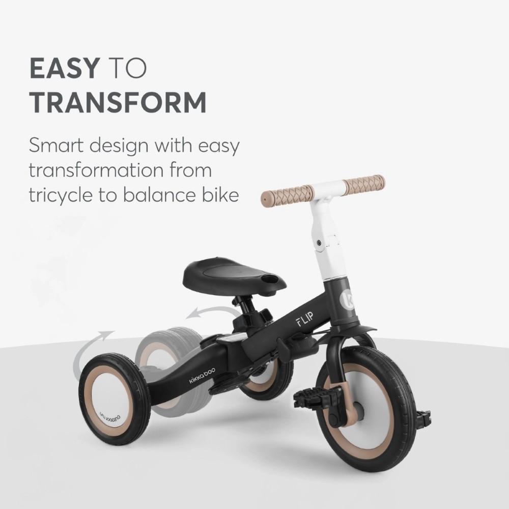 Το Flip είναι ένα πολυλειτουργικό τρίκυκλο που μπορεί να χρησιμοποιηθεί με 4 διαφορετικούς τρόπους - Push Mode, Tricycle, Balance Bike και Bike, προσφέροντας στα παιδιά περισσότερη διασκέδαση και άνεση εν κινήσει.