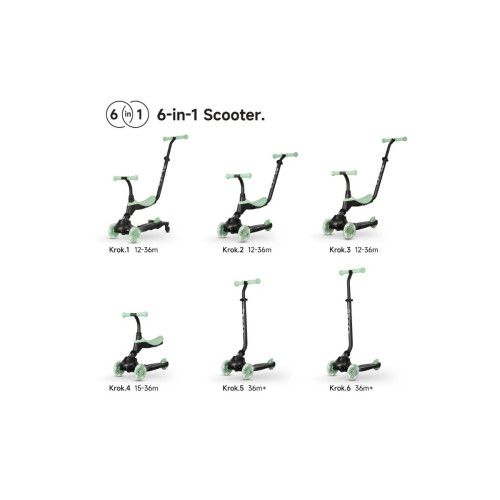 Qplay ΑΝΑΔΙΠΛΟΜΕΝΟ ΠΑΤΙΝΙ 6 ΣΕ 1 ΜΕ LED ΡΟΔΑΚΙΑ SEMA EVO JADE GREEN 5061047482032