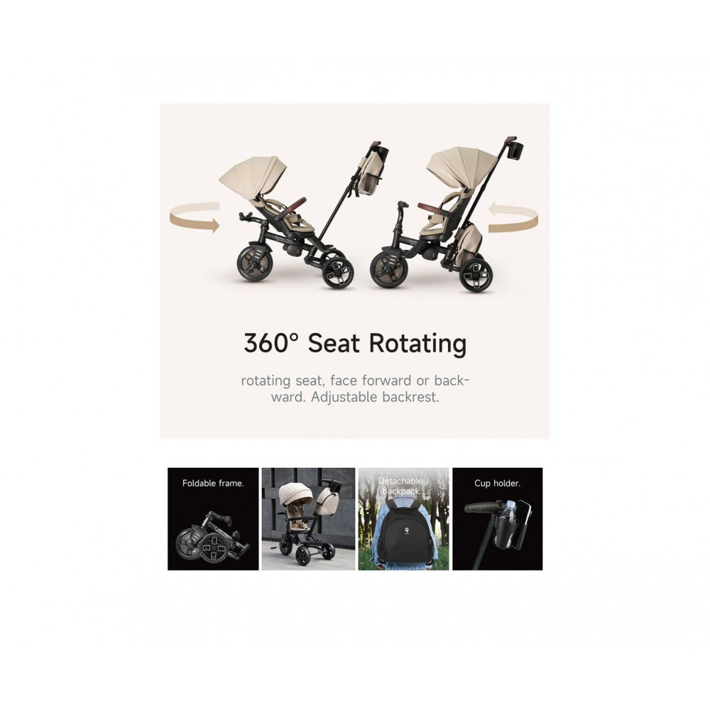 Η φωτογραφία δείχνει Το QPlay Comfo Max 8 σε 1 δεν είναι απλώς ένα τρίκυκλο – είναι ένας αξιόπιστος σύντροφος που εξελίσσεται μαζί με το παιδί σας, προσφέροντας κάθε φορά μια νέα εμπειρία άνεσης και διασκέδασης.