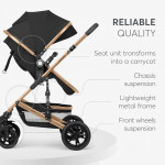 Πολυκαρότσι της εταιρείας Kikka Boo κατασκευασμένο απο πολυτελή υφάσματα και σκελετό αλουμινίου με ανοξείδωτη επίστρωση.