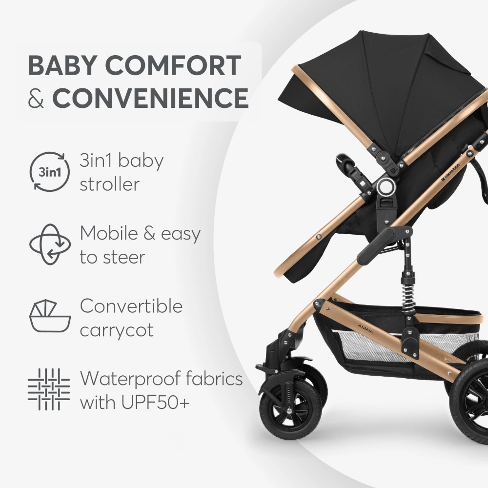 Πολυκαρότσι της εταιρείας Kikka Boo κατασκευασμένο απο πολυτελή υφάσματα και σκελετό αλουμινίου με ανοξείδωτη επίστρωση.