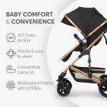 Πολυκαρότσι της εταιρείας Kikka Boo κατασκευασμένο απο πολυτελή υφάσματα και σκελετό αλουμινίου με ανοξείδωτη επίστρωση.