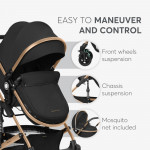 Πολυκαρότσι της εταιρείας Kikka Boo κατασκευασμένο απο πολυτελή υφάσματα και σκελετό αλουμινίου με ανοξείδωτη επίστρωση.