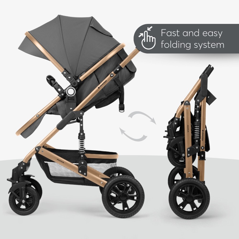 Πολυκαρότσι της εταιρείας Kikka Boo κατασκευασμένο απο πολυτελή υφάσματα και σκελετό αλουμινίου με ανοξείδωτη επίστρωση.