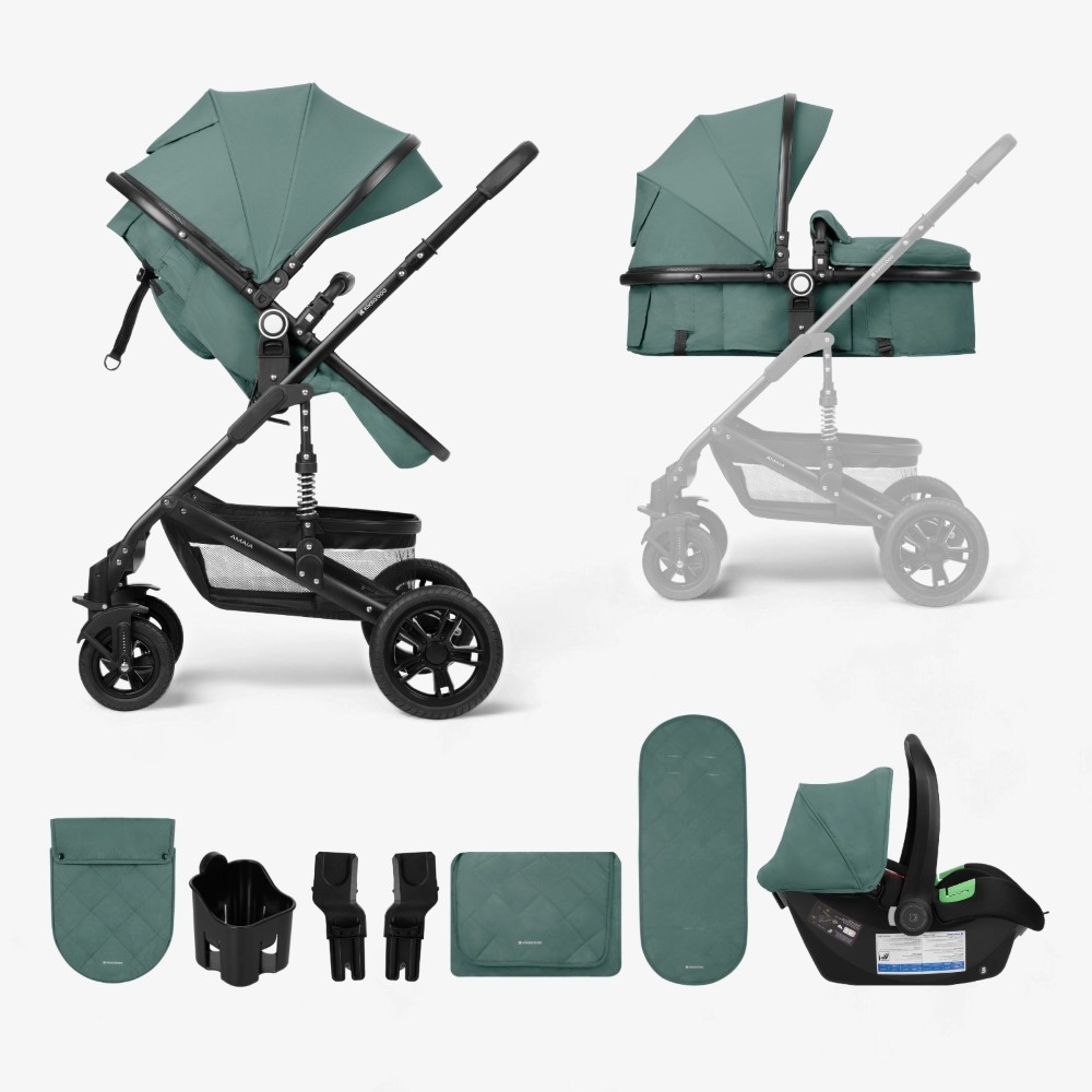 Η φωτογραφία δείχνει To νέο καρότσι Amaia 3σε1 της εταιρείας Kikka Boo, με ρυθμιζόμενο προσανατολισμό θέσης, κατάλληλο από νεογέννητο.