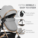 Η φωτογραφία δείχνει Πολυκαρότσι της εταιρείας Kikka Boo κατασκευασμένο απο πολυτελή υφάσματα και σκελετό αλουμινίου με ανοξείδωτη επίστρωση.