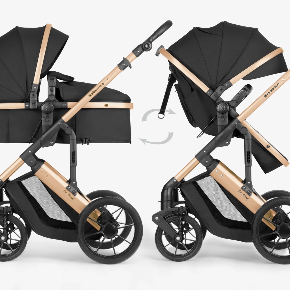 Καρότσι 3 σε 1 της εταιρείας Kikka Boo με ελαφρύ ατσάλινο σκελετό και εύκολο μετρατρέψιμο κάθισμα σε καλαθούνα.