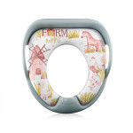 Μαλακό εκπαιδευτικό κάθισμα τουαλέτας με χειρολαβεςΤο μαξιλαράκι είναι αποσπώμενο για εύκολο καθάρισμαΔιαθέτει προστατευτικό πλαστικό για την πρόληψη της διαβροχήςΠρακτικές πλευρικές χειρολαβές