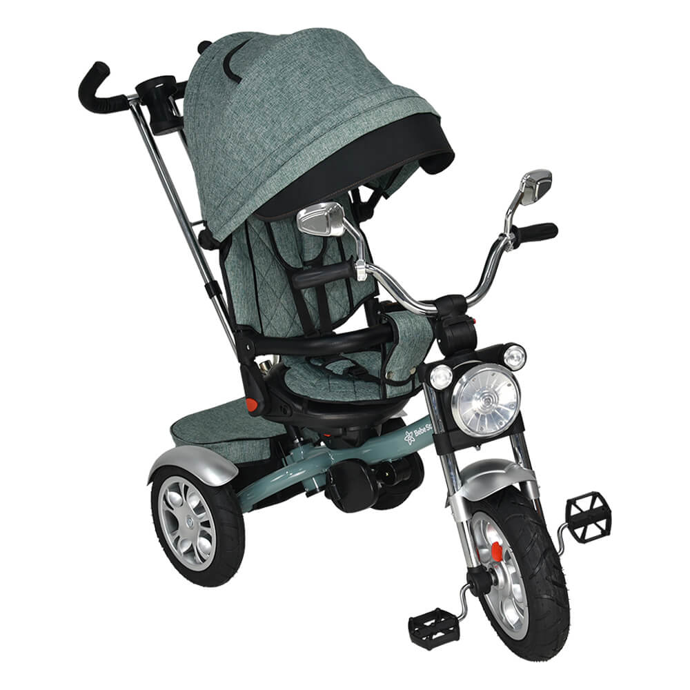 Η φωτογραφία δείχνει Το ποδήλατο&nbsp; Chopper Black 6 in 1 της Bebe Stars έχει σχεδιαστεί για μωρά από 9 μηνών και παρέχει ομαλή οδήγηση για τη μετάβαση από τη λειτουργία του καροτσιού σε αυτή του ποδηλάτου.