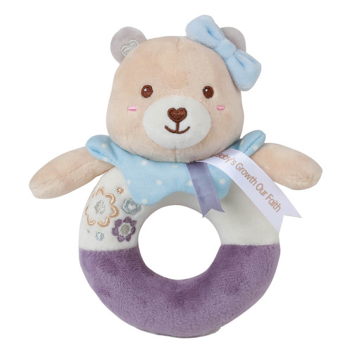 BEBE STARS ΜΑΛΑΚΗ TEDDY FLOWER  RATTLE RING 60-105