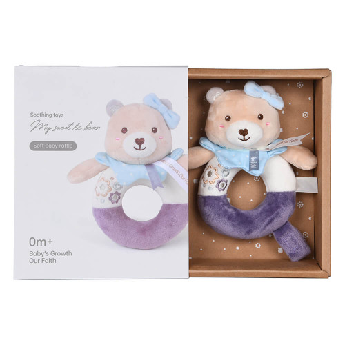 BEBE STARS ΜΑΛΑΚΗ TEDDY FLOWER  RATTLE RING 60-105