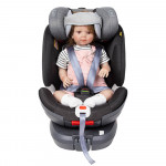 Η φωτογραφία δείχνει Στήριγμα κεφαλής παιδικού καθίσματος αυτοκινήτου, σχεδιασμένο για να κρατά το κεφάλι ενός παιδιού σε άνετη και ασφαλή θέση ενώ κάθεται, εμποδίζοντας το κεφάλι του να πέσει προς τα εμπρός κατά τη διάρκεια του ύπνου και εξασφαλίζοντας μια ασφαλέστερη και πιο άνετη διαδρομή.