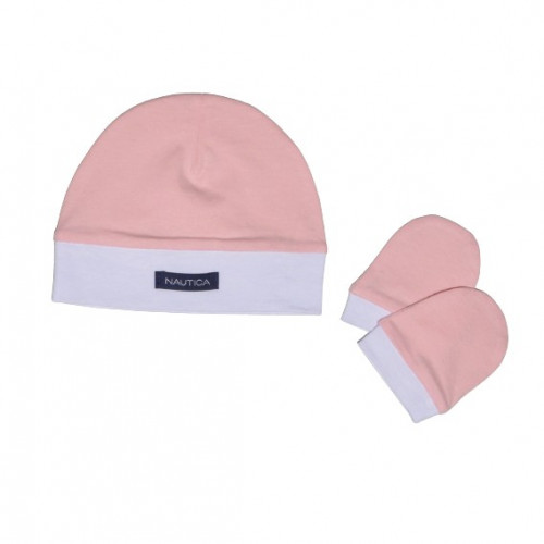 NAUTICA DES 12 ΣΕΤ ΣΚΟΥΦΑΚΙ & 2 ΓΑΝΤΑΚΙΑ ΡΟΖ-ΛΕΥΚΟ 49-9748/12