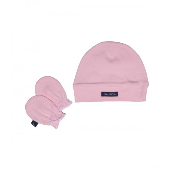 Η φωτογραφία δείχνει NAUTICA DES 16 ΣΕΤ ΣΚΟΥΦΑΚΙ & 2 ΓΑΝΤΑΚΙΑ ΡΟΖ.