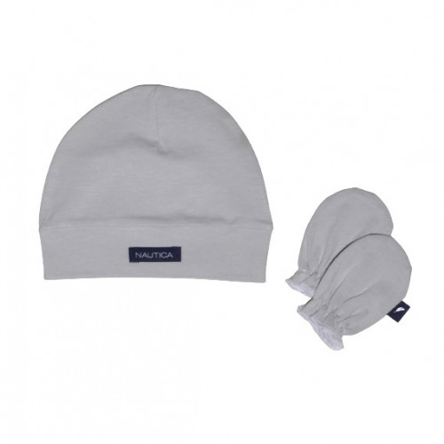 NAUTICA DES 17 ΣΕΤ ΣΚΟΥΦΑΚΙ & 2 ΓΑΝΤΑΚΙΑ ΓΚΡΙ ΑΝΟΙΧΤΟ 49-9748/17