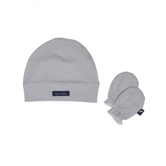 NAUTICA DES 17 ΣΕΤ ΣΚΟΥΦΑΚΙ & 2 ΓΑΝΤΑΚΙΑ ΓΚΡΙ ΑΝΟΙΧΤΟ.