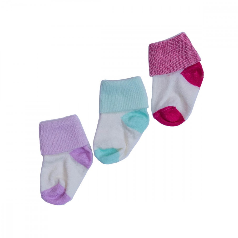 Κάλτσες 3 τεμαχίων για μωρό από 0 μηνών.