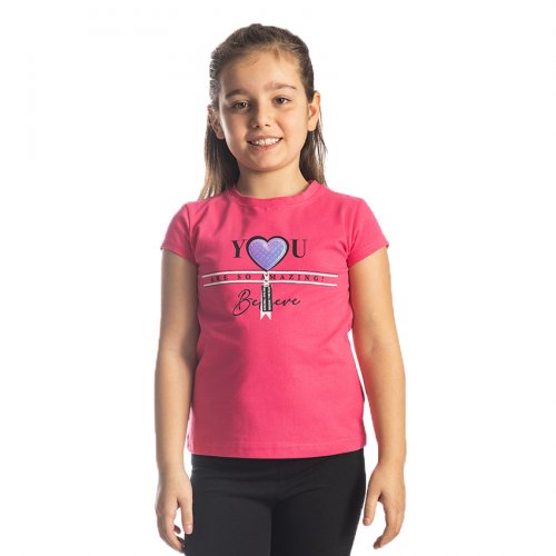 Joyce φούξια t-shirt με τύπωμα για κορίτσια 211594