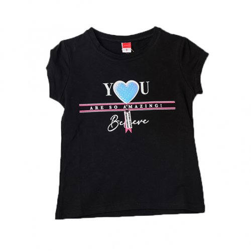 Joyce μαύρο t-shirt με τύπωμα για κορίτσια 211594B