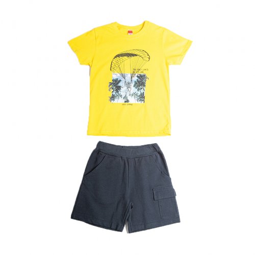 Joyce κίτρινο σετ μπλουζάκι βερμούδα για αγόρι 211754