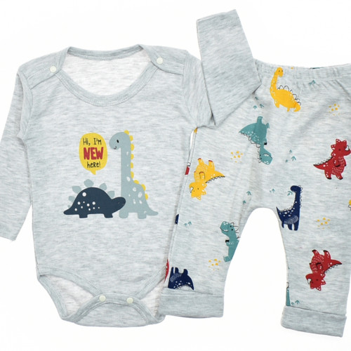 MONPETIT ΒΡΕΦΙΚΟ ΣΕΤ ΦΟΡΜΑΚΙ-ΠΑΝΤΕΛΟΝΙ ΓΚΡΙ ΔΕΙΝΟΣΑΥΡΑΚΙΑ 2411-GREY